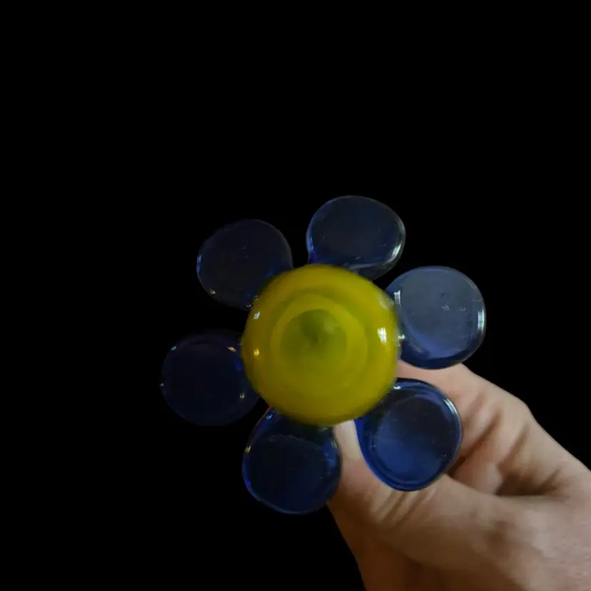 #37- Just In From Ukraine 9 Inch Hand Blown Glass Flowers As Pictured
