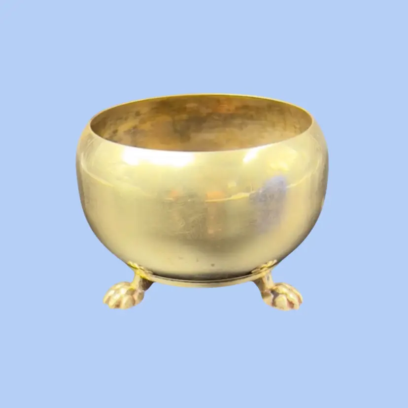 #105- Brass Planter Trinket Dish Claw Foot