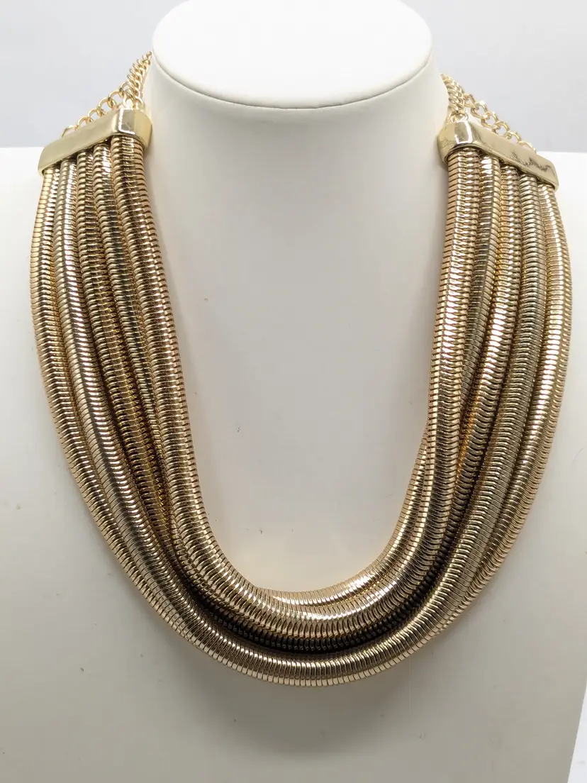 Sequin Chunky Gold Tone Multi-Strand Necklace NWT