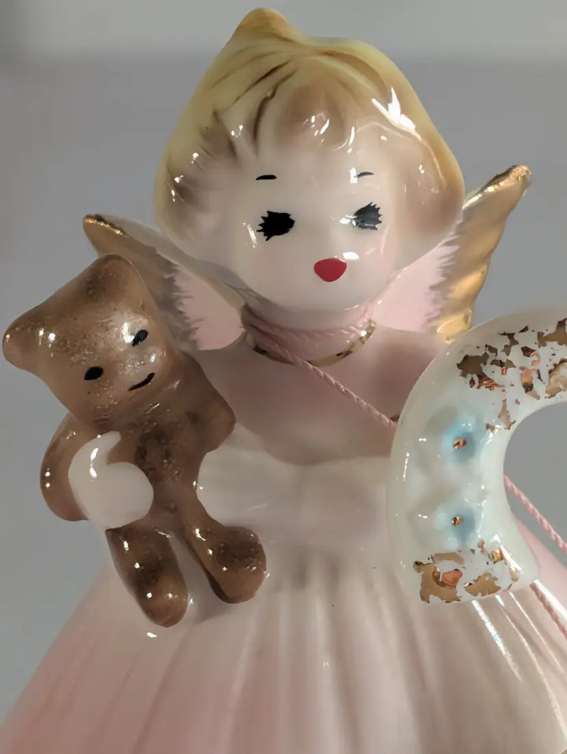 Vntg JOSEF ORIGINALS Birthday Angel Year 2 Age 2 Girl Figurine Tag & Label