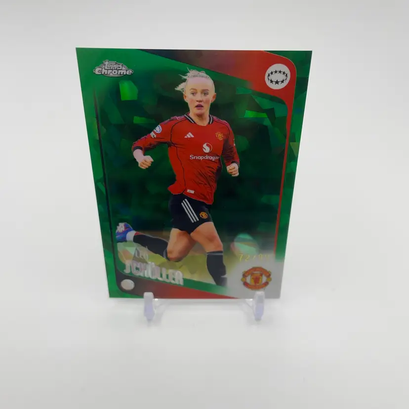 Lea Schüller - Green sapphire /99- Manchester United- 2025-26 TOPPS CHROME UEFA WOMEN'S SAPPHIRE- Soccer card