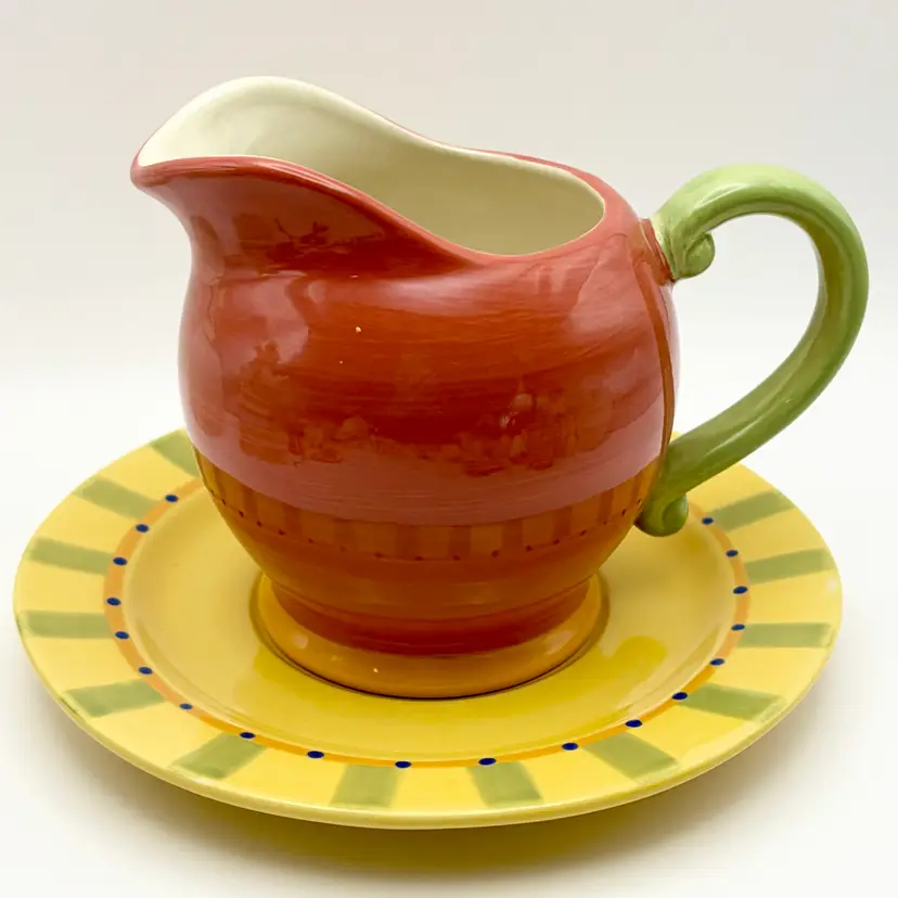 Pfaltzgraff, Retired, “The Secret of Pistoulet”,  Gravy/Sauce Boat & Under-plate