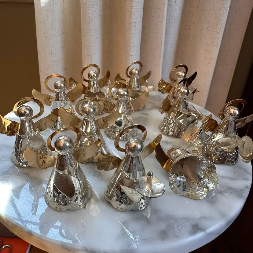 🔔 Twelve Piece Silver Plated Brass Elegance Angels