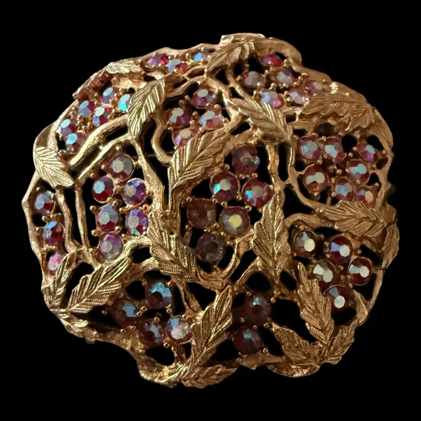 Sarah Coventry AB Rhinestone Brooch 2.25”