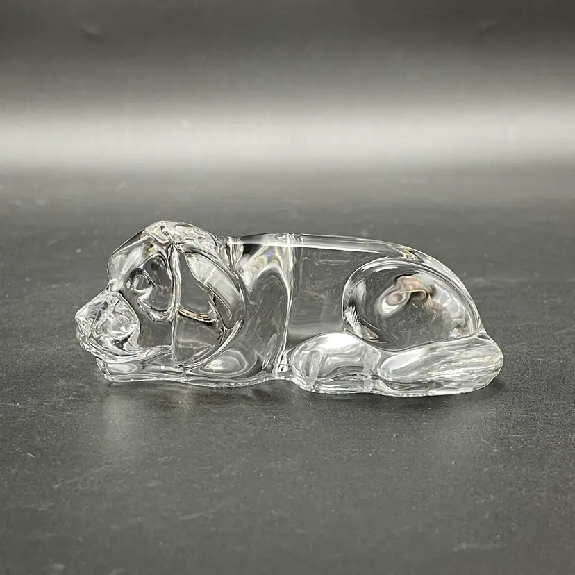 Princess House Crystal Dog Puppy Hound Figure Figurine Vintage Clear Glass