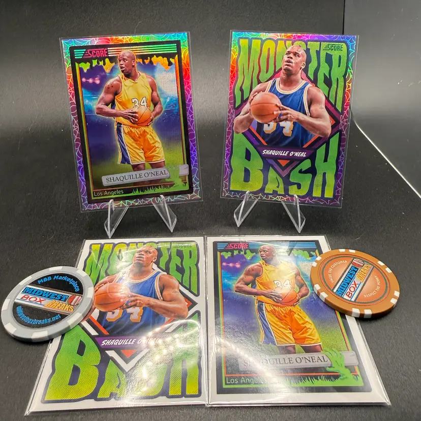 Shaquille O’Neal 2x SP 4-card Lot 2026 Score-a-Treat Los Angeles Lakers