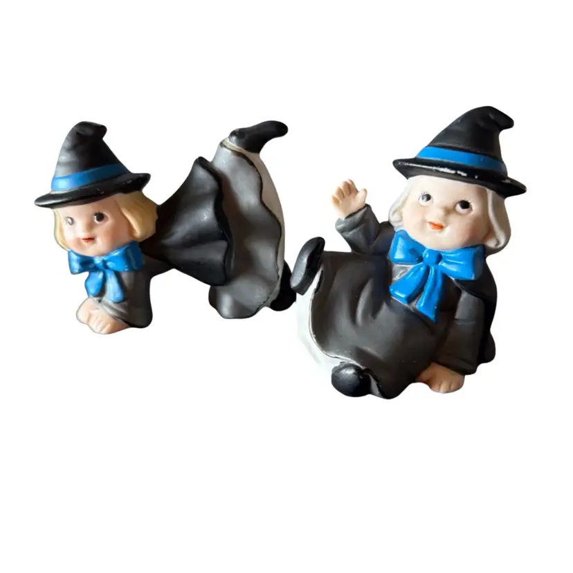 Vintage Tumbling Witches Ceramic Made By Flambo 3” 1980