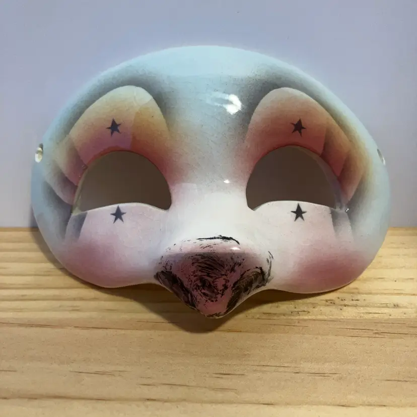 Signed 1980 Hand Pained Ceramic Mask