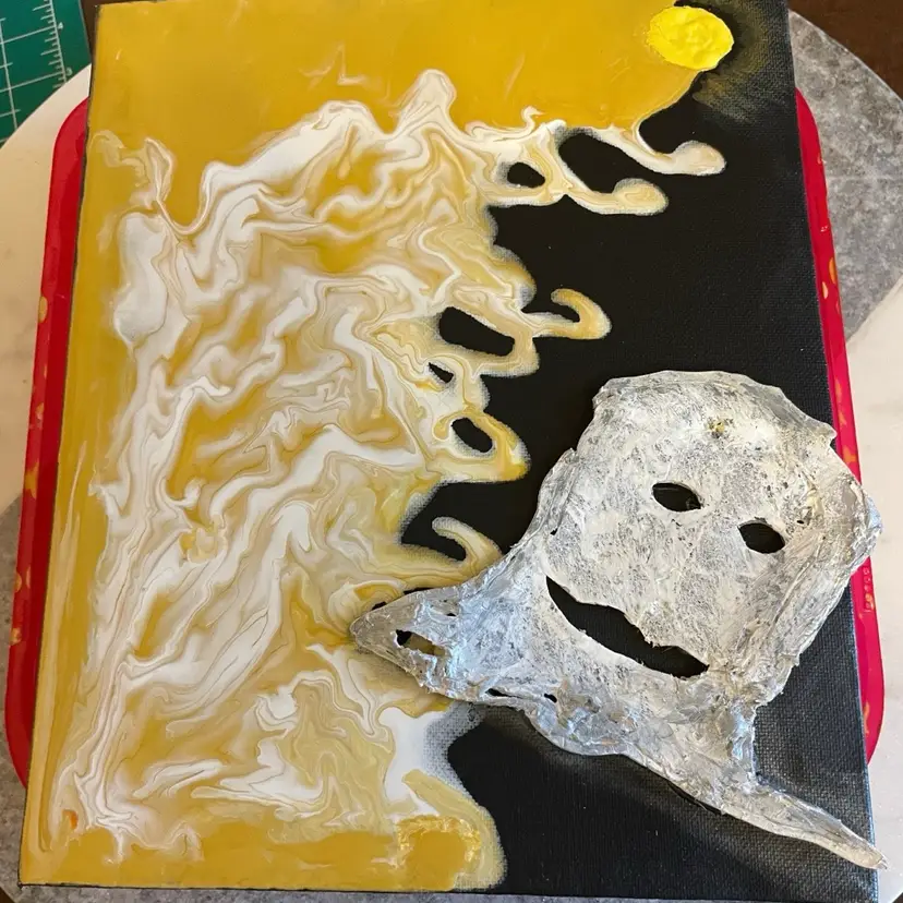 Ghost In A Pour Painting