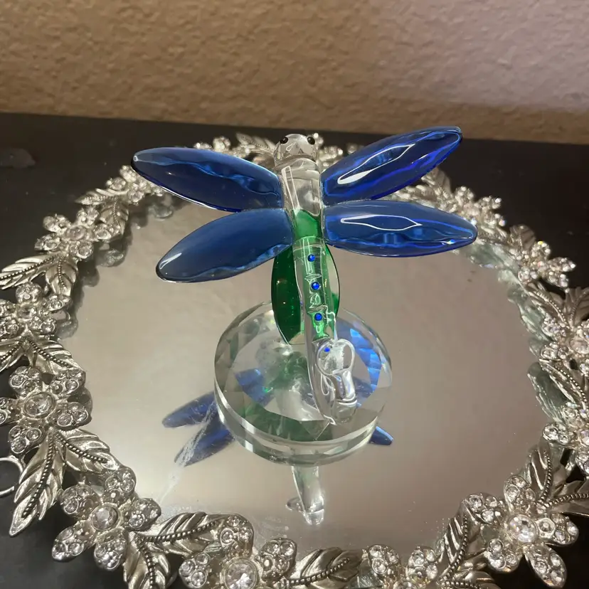 Swarovski Inspired Dragonfly Figurine