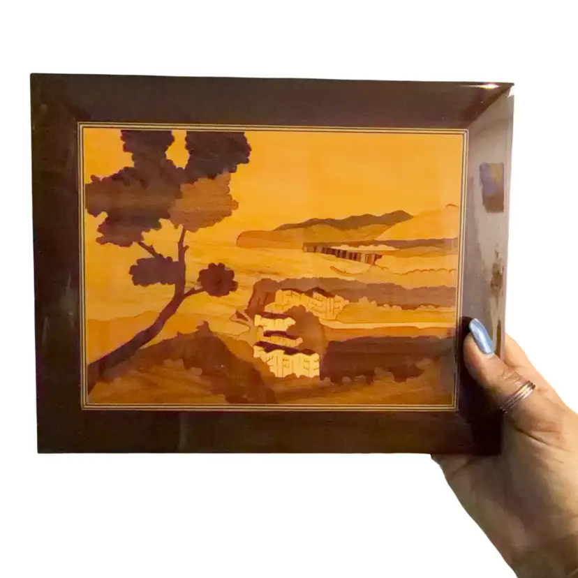 Notturno Intarsio Inlaid Wood Works Sorrento Italy Wall Decor