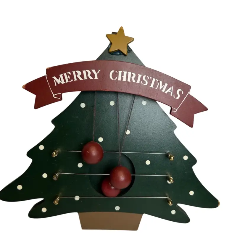 Vintage Wood/MDF Christmas Tree Musical (some Glue Repairs) Made In ROC
8” Tall