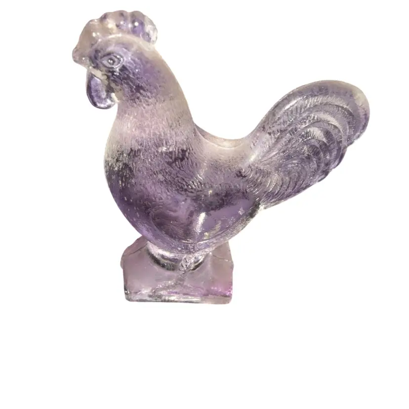 Vintage Mini Clear Glass Rooster