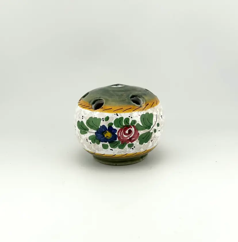 Italian Pottery Flower Frog Vase 3”x 2.5”