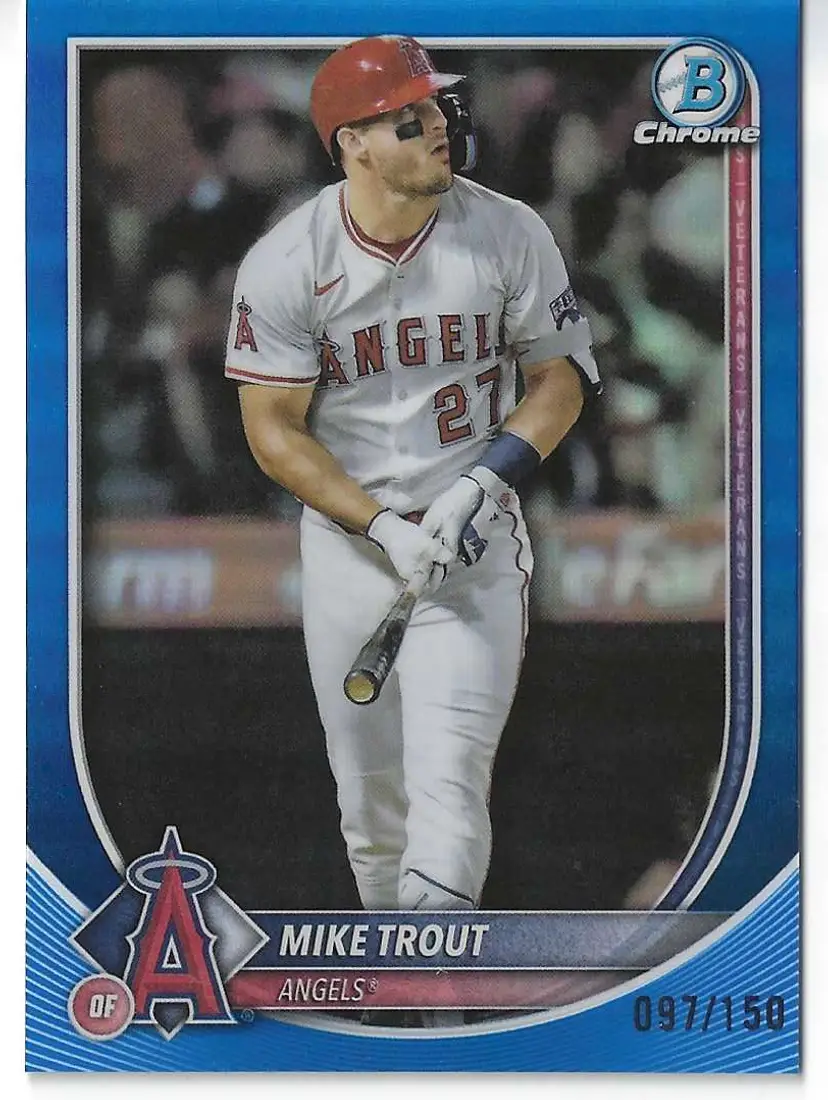 2025 Bowman Chrome Mike Trout (Blue Refractor /150) #27
