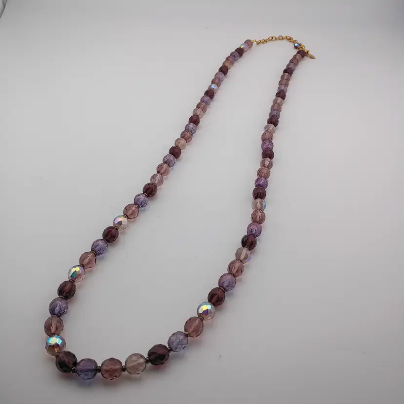 Joan Rivers purple crystal strand necklace