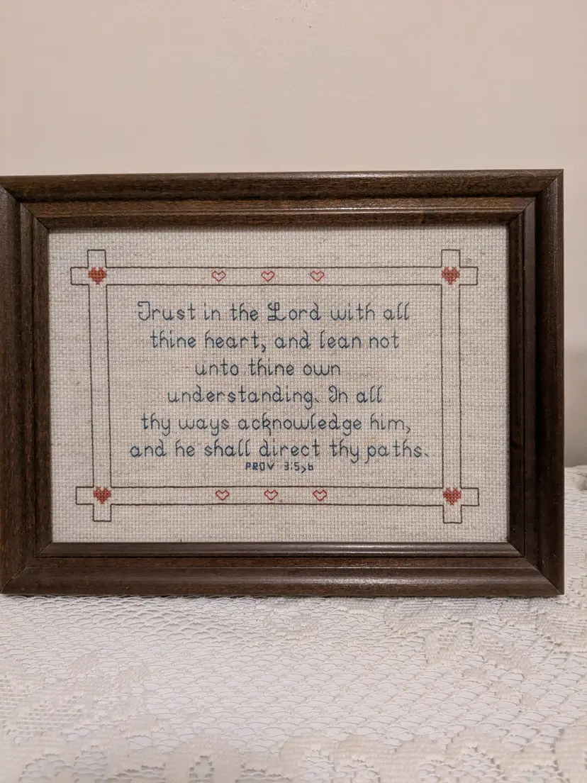 Handmade Crosstitch Framed Verse