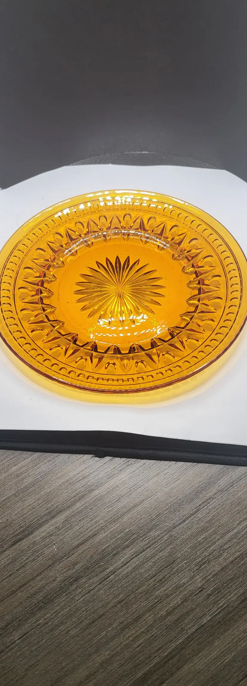 Vintage Amber Indiana Glass Plate "Park Lane" 8.5 "