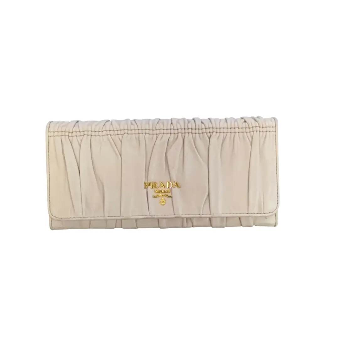 Prada Beige Nappa Gauffré Continental Wallet