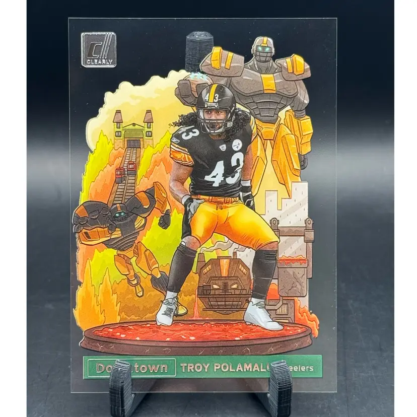 2021 Panini Clearly Donruss  Downtown Troy Polamalu Pittsburgh Steelers