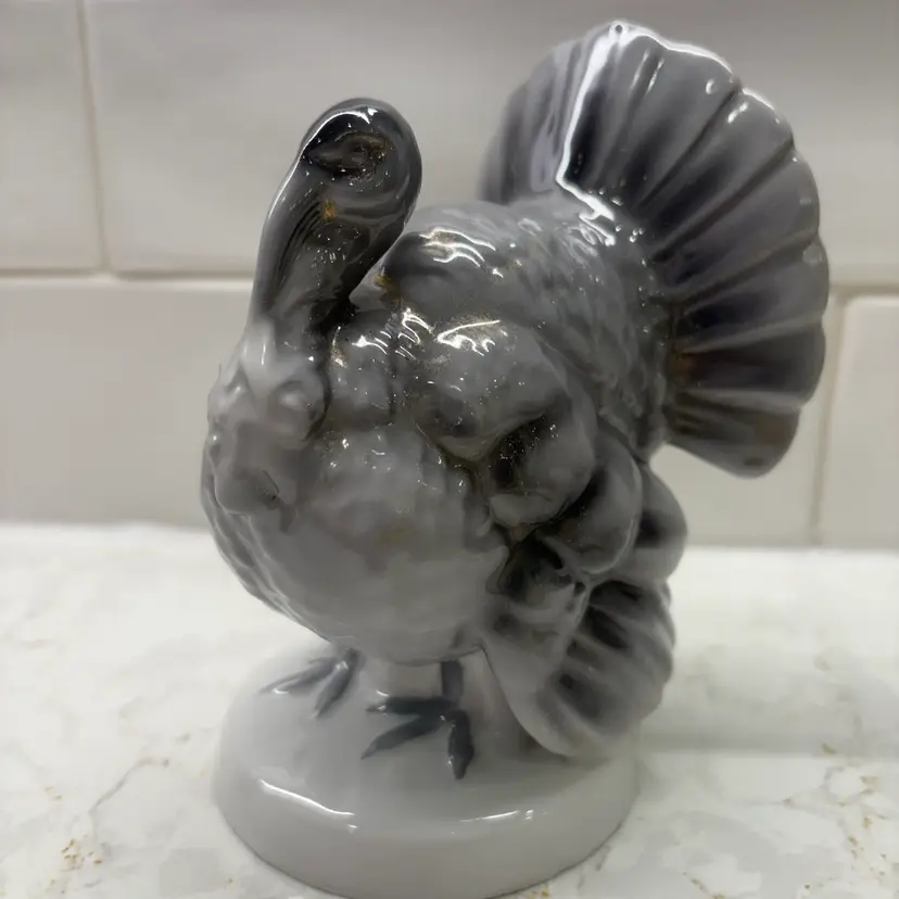 Vtg Gerold Porzellan Bavaria Gray Turkey #6758B W Germany 5”