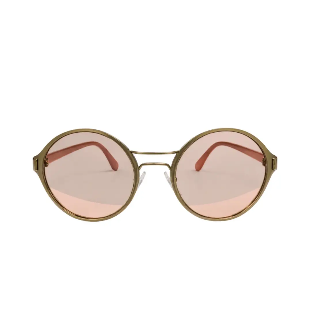 Prada Gold & Pink Round Sunglasses
