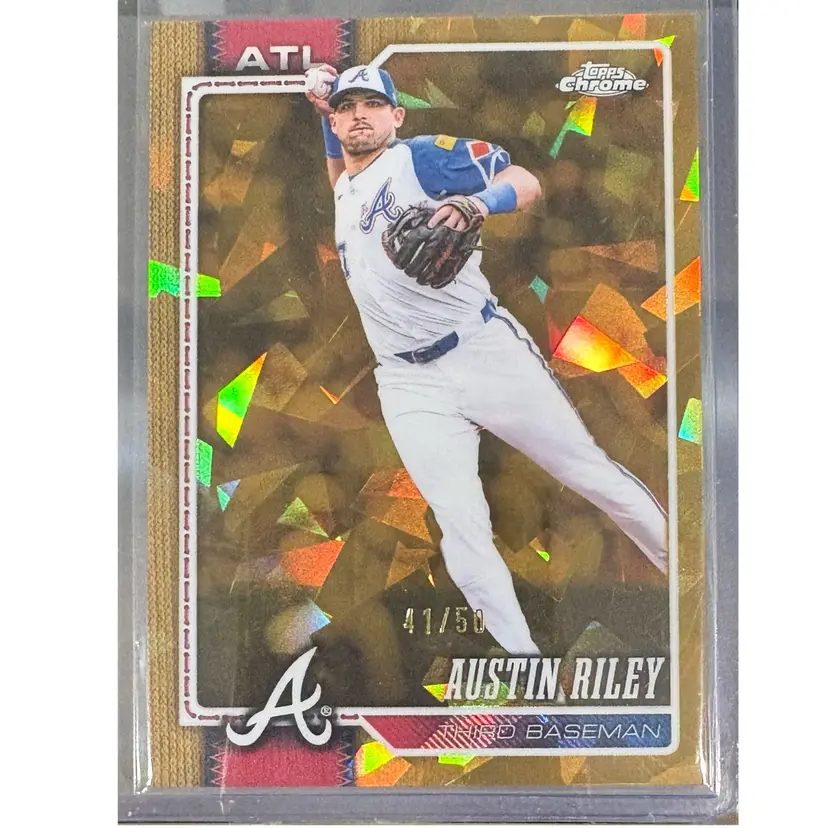 2026 Topps Chrome Sapphire Austin Riley Gold Refractor Parallel /50 Atlanta Braves