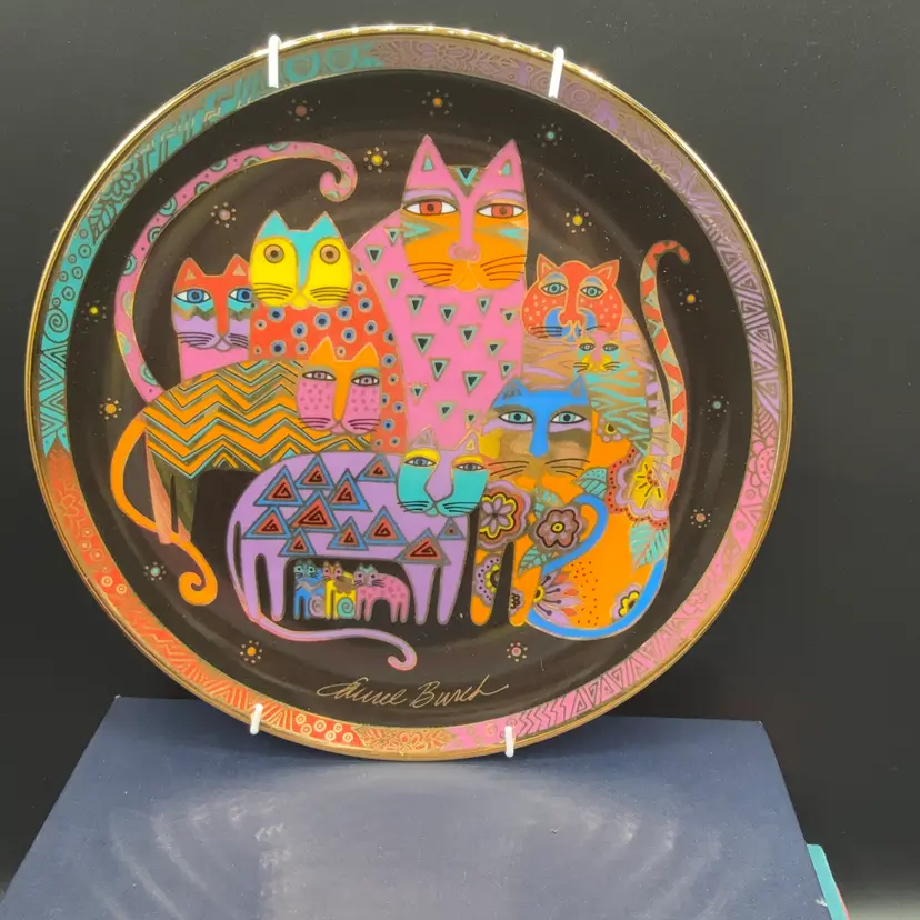 🐞Vtg 1994 Laurel Burch "Fabulous Felines" Limited Edition Collector Plate 8"