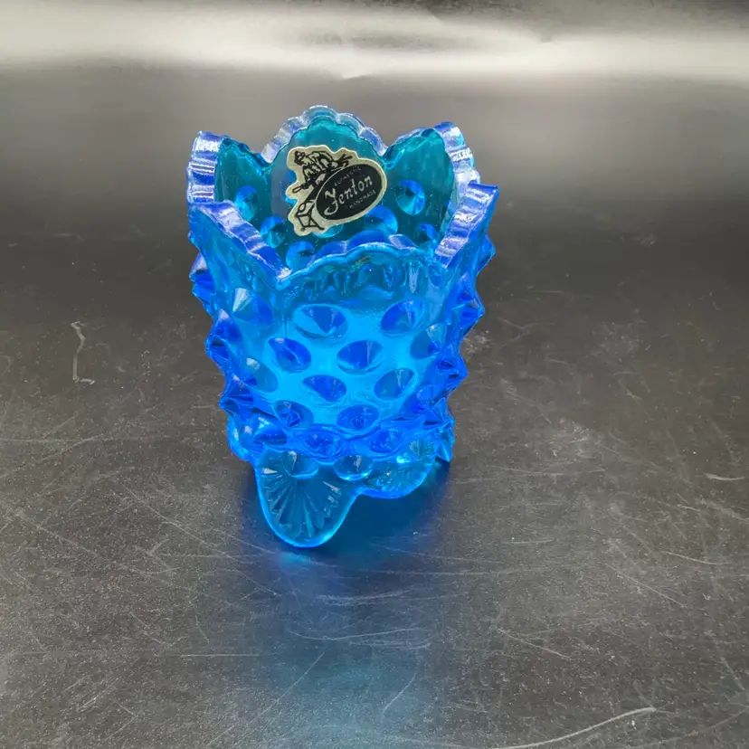Fenton Blue Hobnail Toothpick Holder
