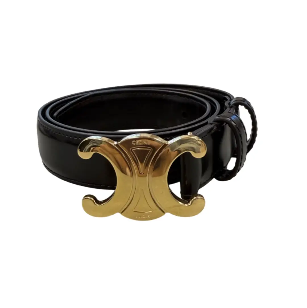 Celine Triomphe Black Belt Sz 65