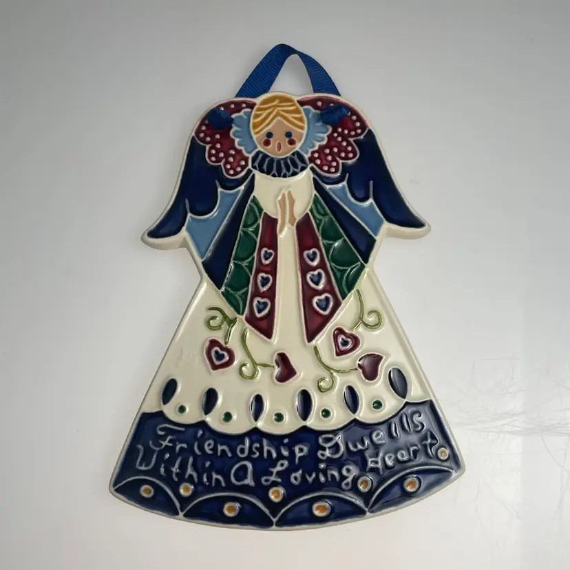 JoAnn Duban Designs Angel Miracle Called Friendship Ceramic Wall Ornament Vintage 6.25"