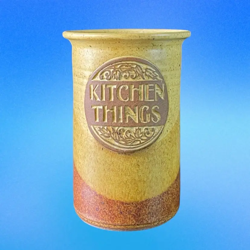 Pottery Kitchen Things Utensil Holder Crock Country