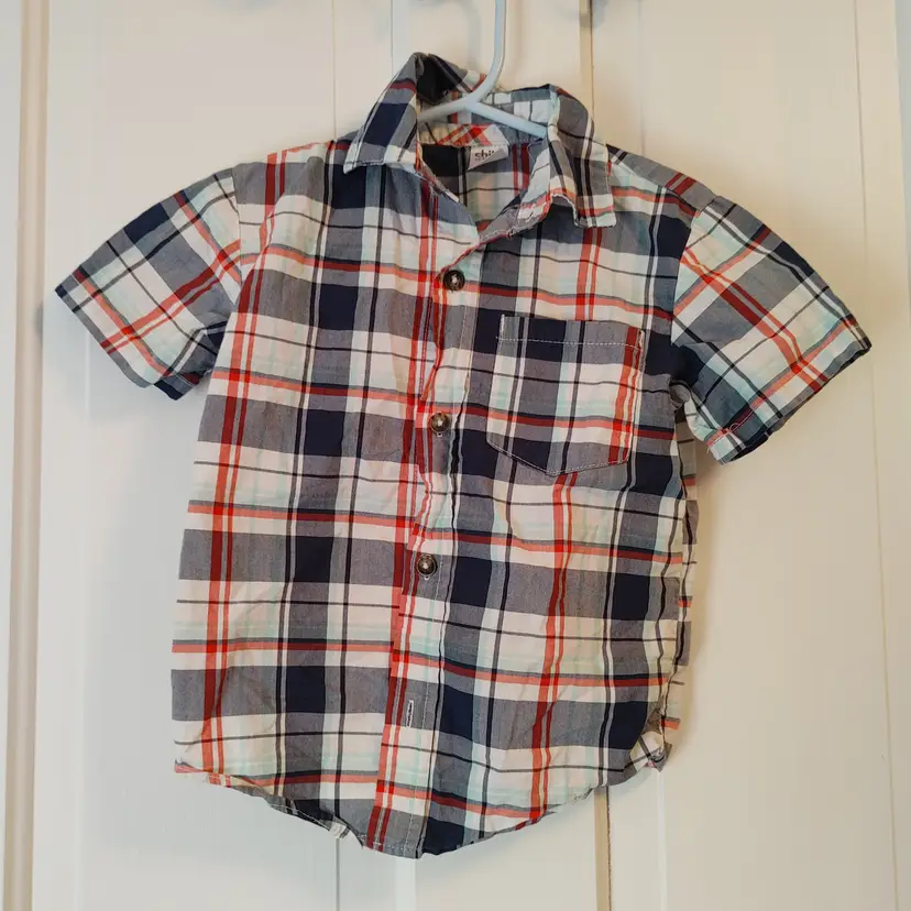 Kids- Brand: Carters- Child of Mine. Size 3T. Plaid shirt. Material: 100% cotton. No callouts.