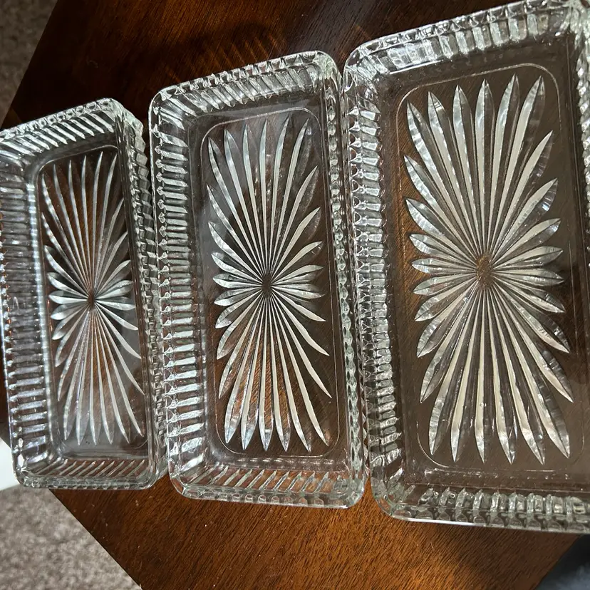 Lot Of 3 Glass Trays