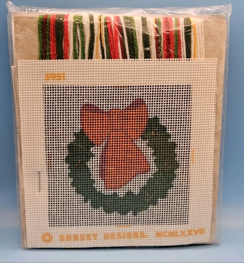Vintage Christmas Year Wreath And Reindeer Counted Cross Stitch Kits NEW