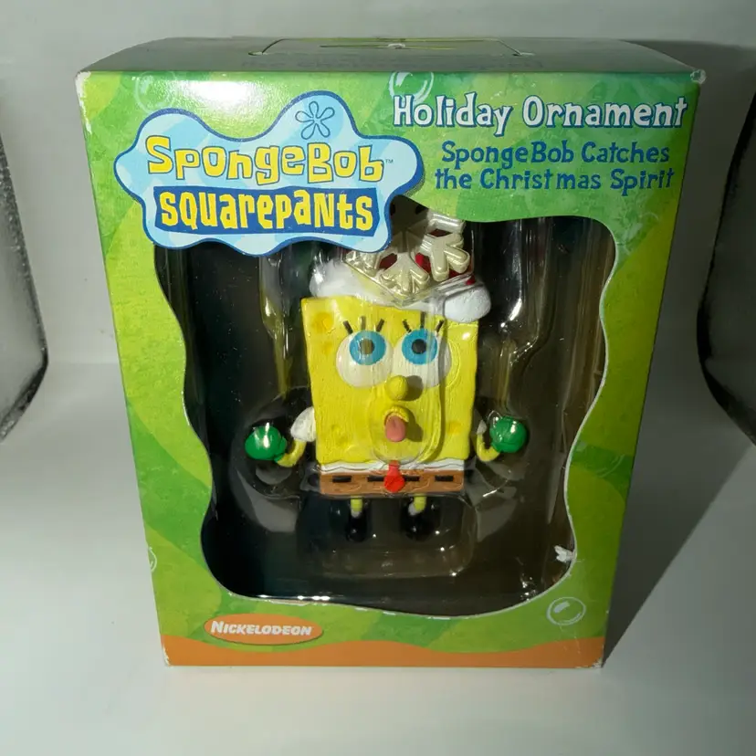 NOS Vintage 2004 Nickelodeon SpongeBob SquarePants Christmas Tree Ornament
