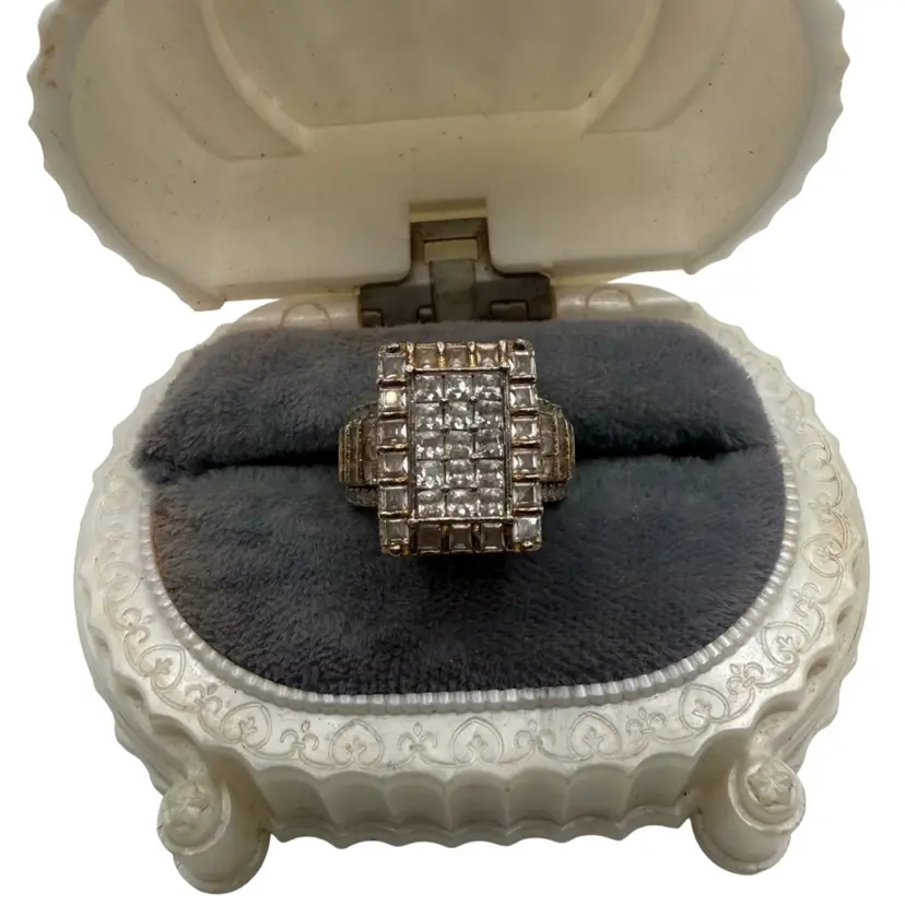 Large Sterling Silver Cocktail Ring Size 4