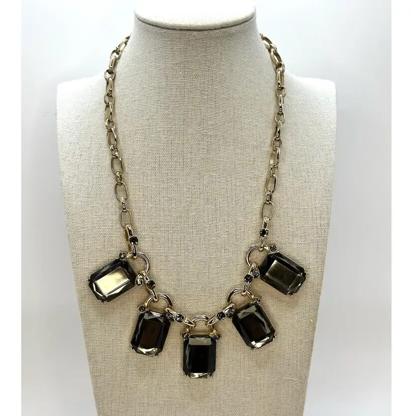 The Limited Smoky Square Rhinestone Gold-tone Necklace