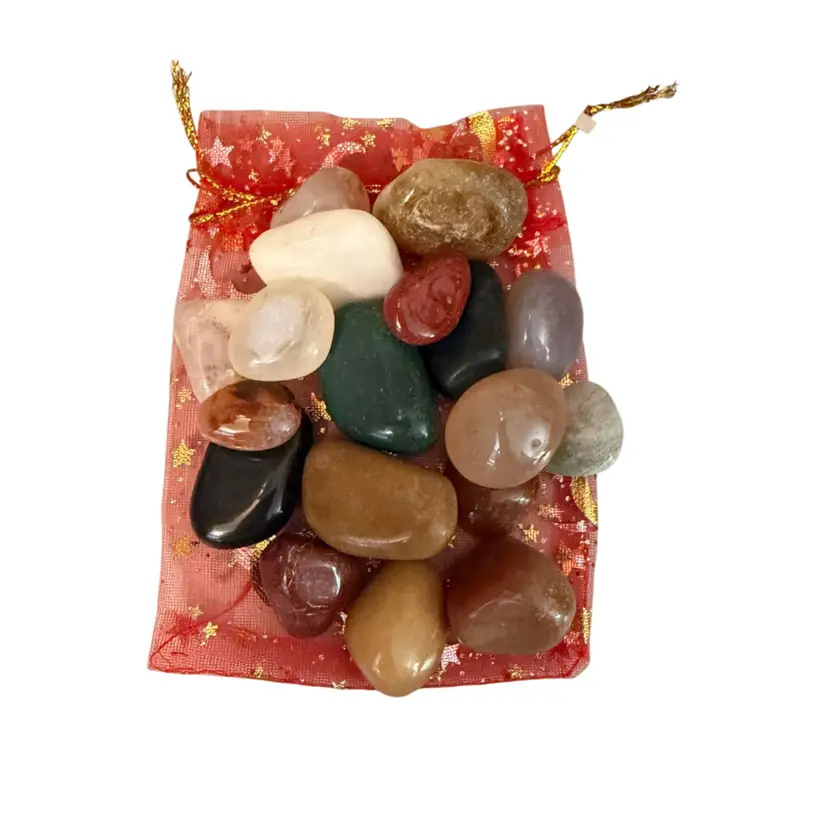 Tumbled Rocks & Polished Stones – Celestial Drawstring Bag