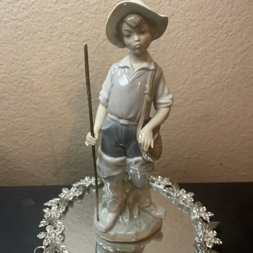 Lladro Spain 8” Fisherman Boy Figurine