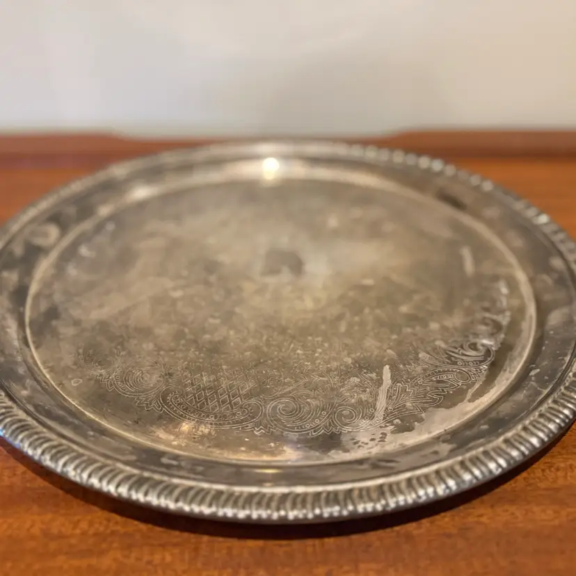 Silverplate Engraved Serving Tray – 15”
