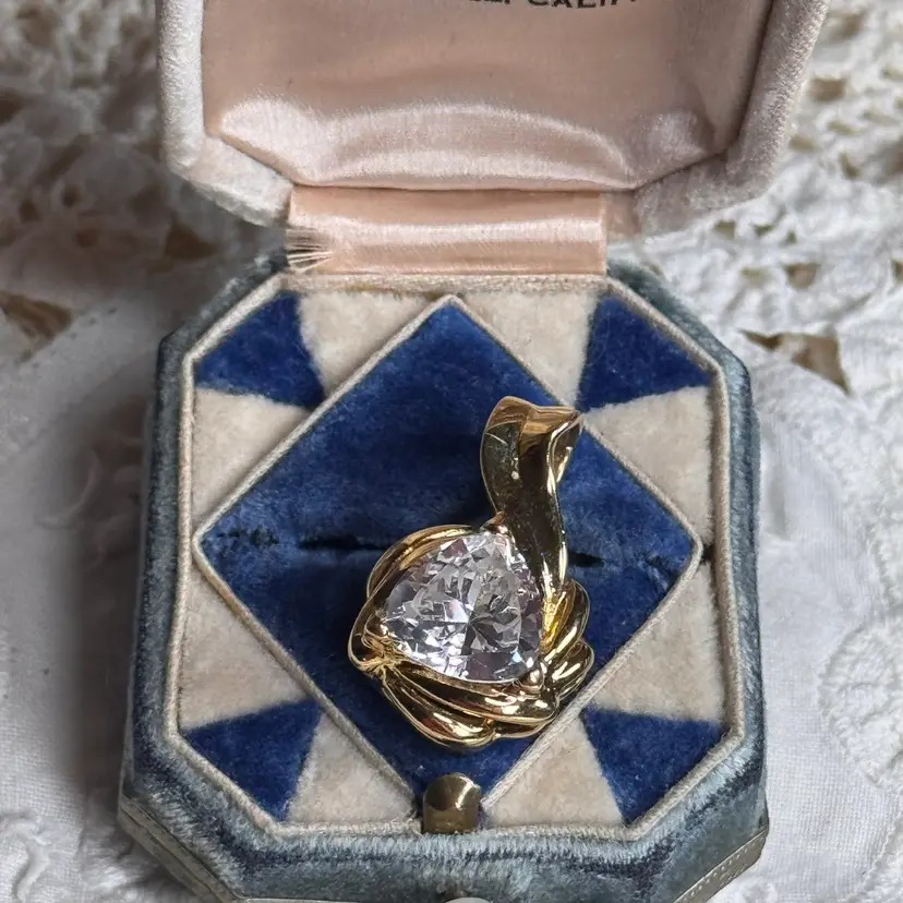 Vermeil Sterling Silver Cz Pendant