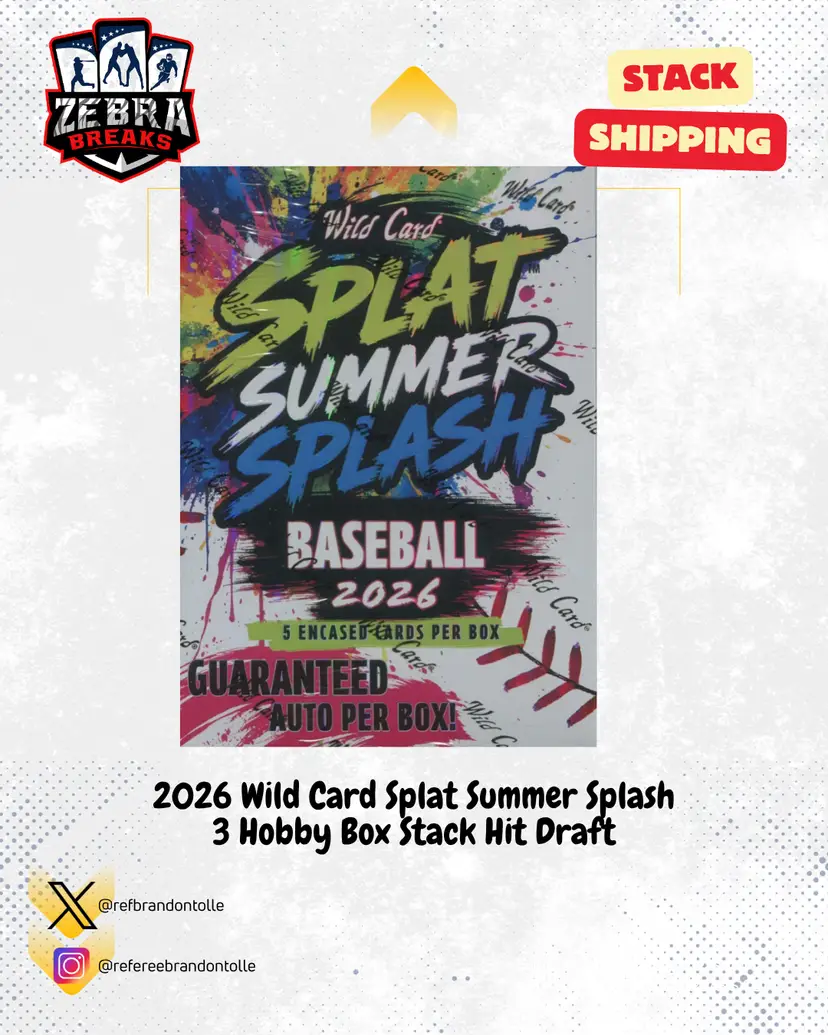ZB 26345: 2026 Wild Card Splat Summer Splash 3 Box Stack Hit Draft