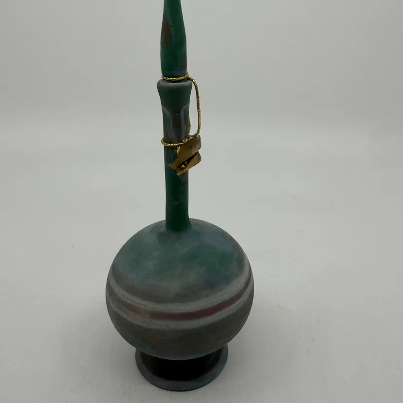 Neker PERFUME BOTTLE Jerusalem Handmade Art Glass 6.25” Org Sticker