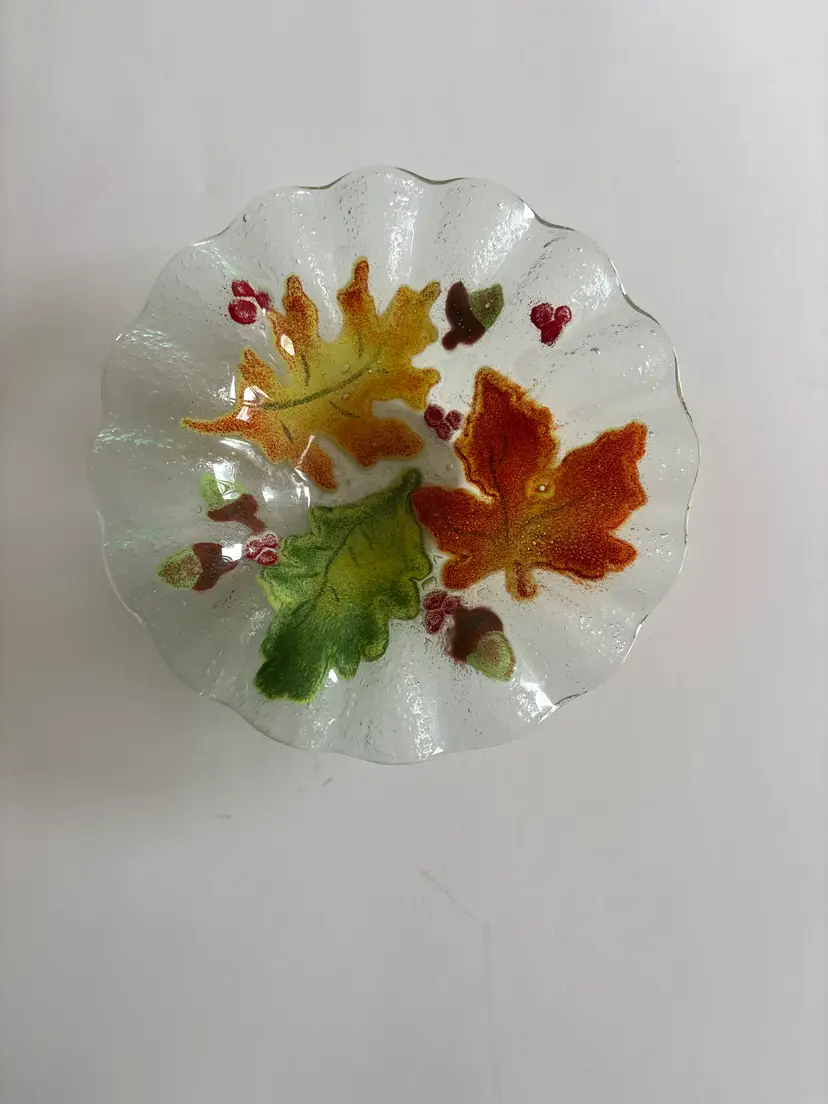 Autumn Leaf Glass Dish