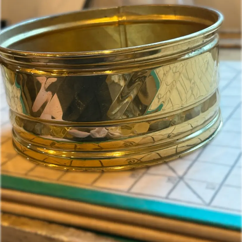 Vintage Lacquered Bristol Brass Planter