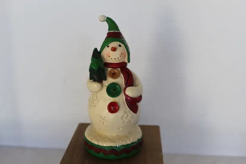 Jessica Flick Snowman Cute As A Button Figurine Christmas