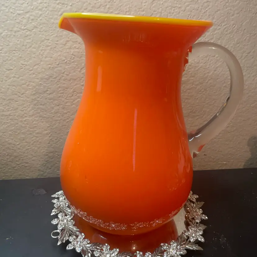 MCM Blenko Hand Blown Glass 8” Pitcher
