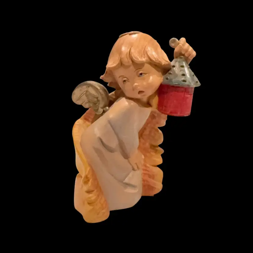 169 Vintage Fontanini Simonetti Angel With Lantern Figurine 4”