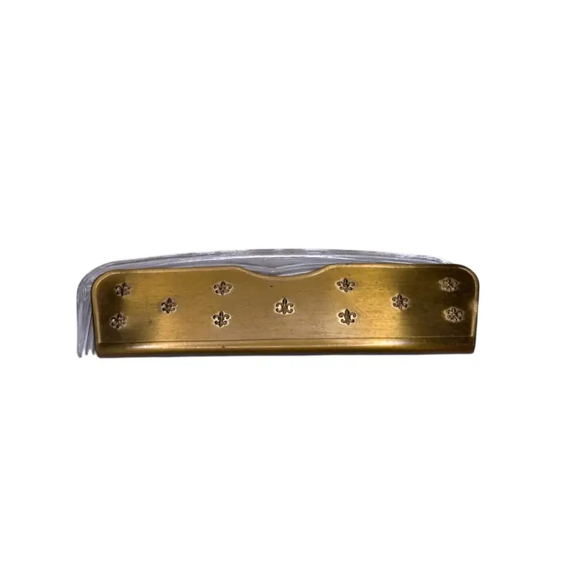 Vintage Gold Toned With Fleur-de-lis Design With Clear Plastic Comb Included 
@4 1/2” Long